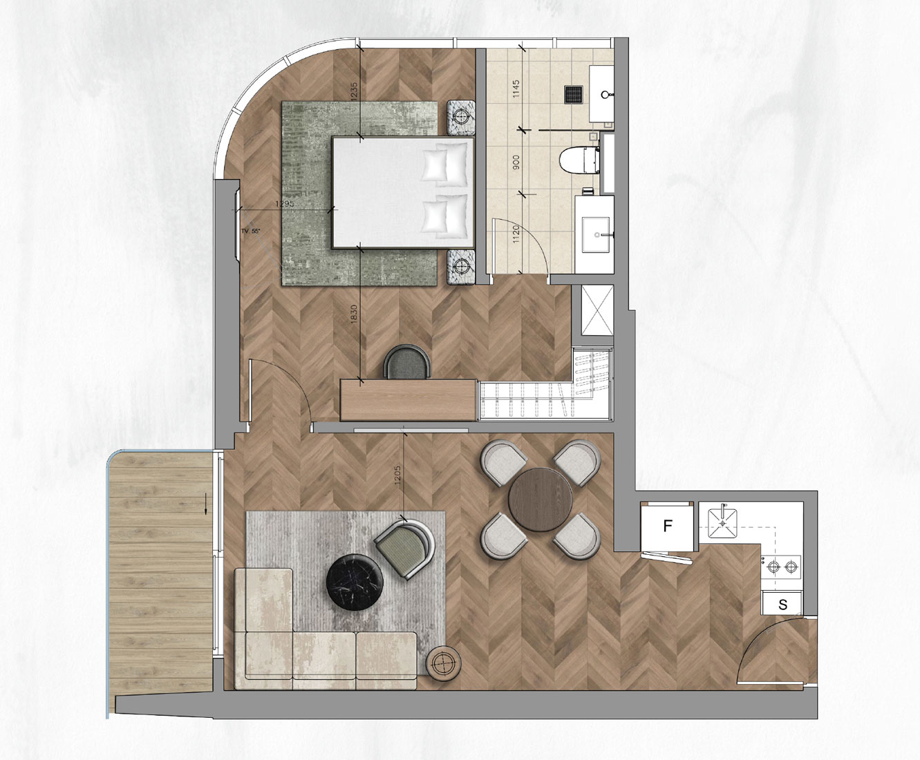 1BR (Unit Type 1C)_Nobu Residences Da Nang