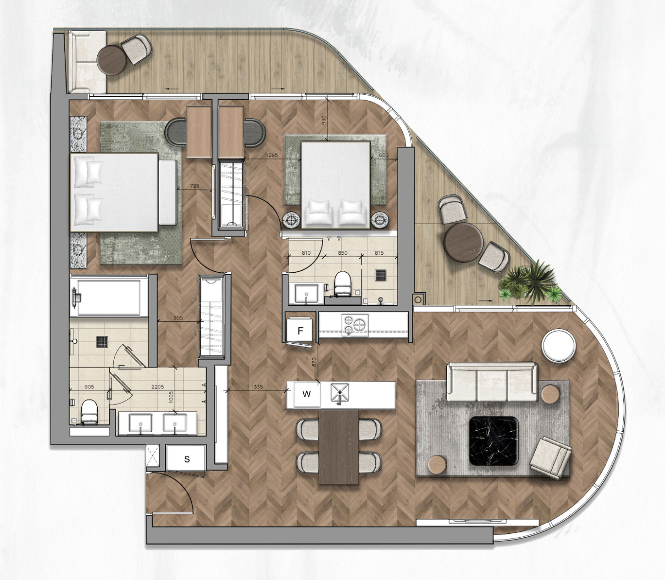 2BR (Unit Type 2A)_Nobu Residences Da Nang