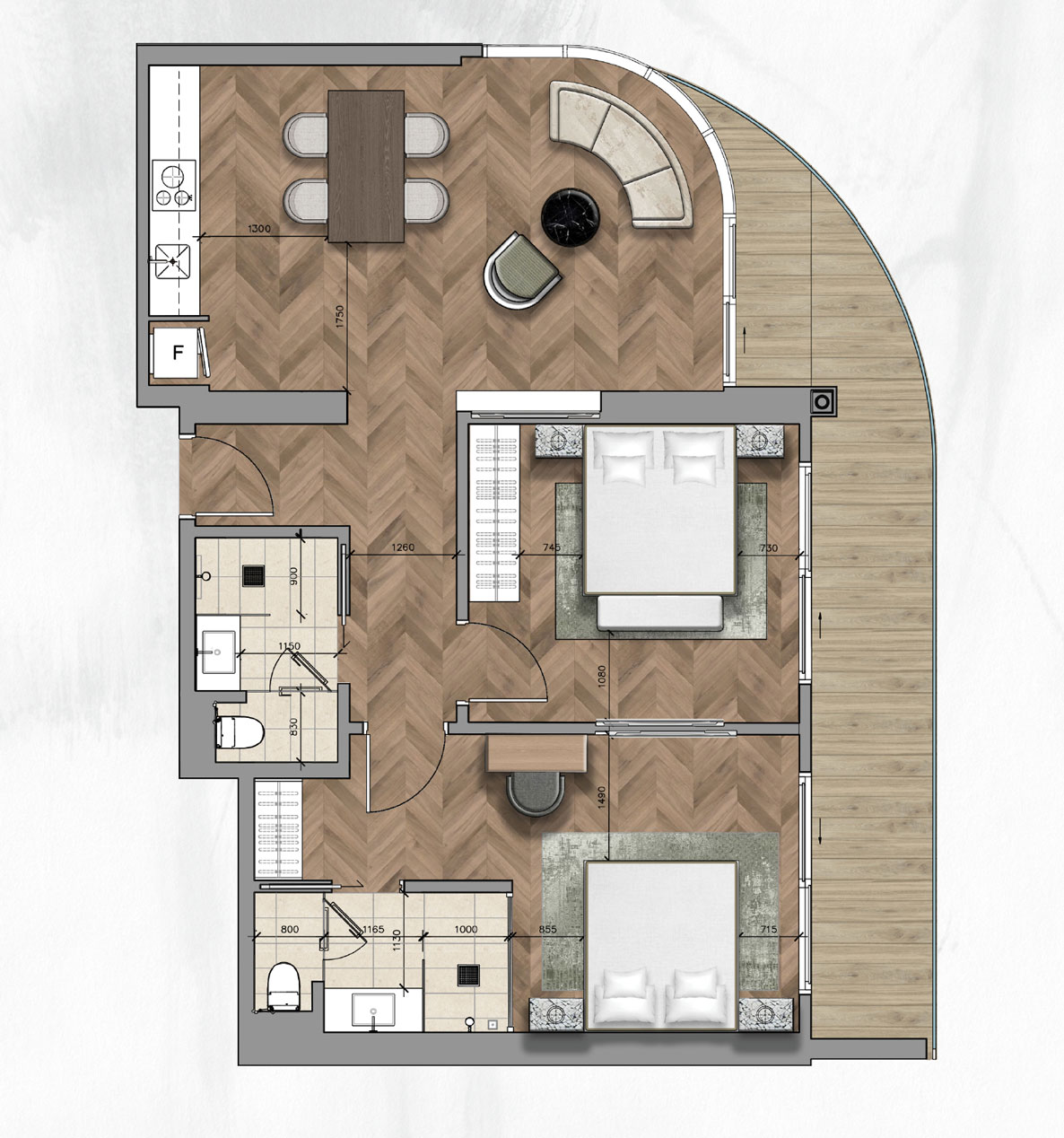 2BR (Unit Type 2C)_Nobu Residences Da Nang