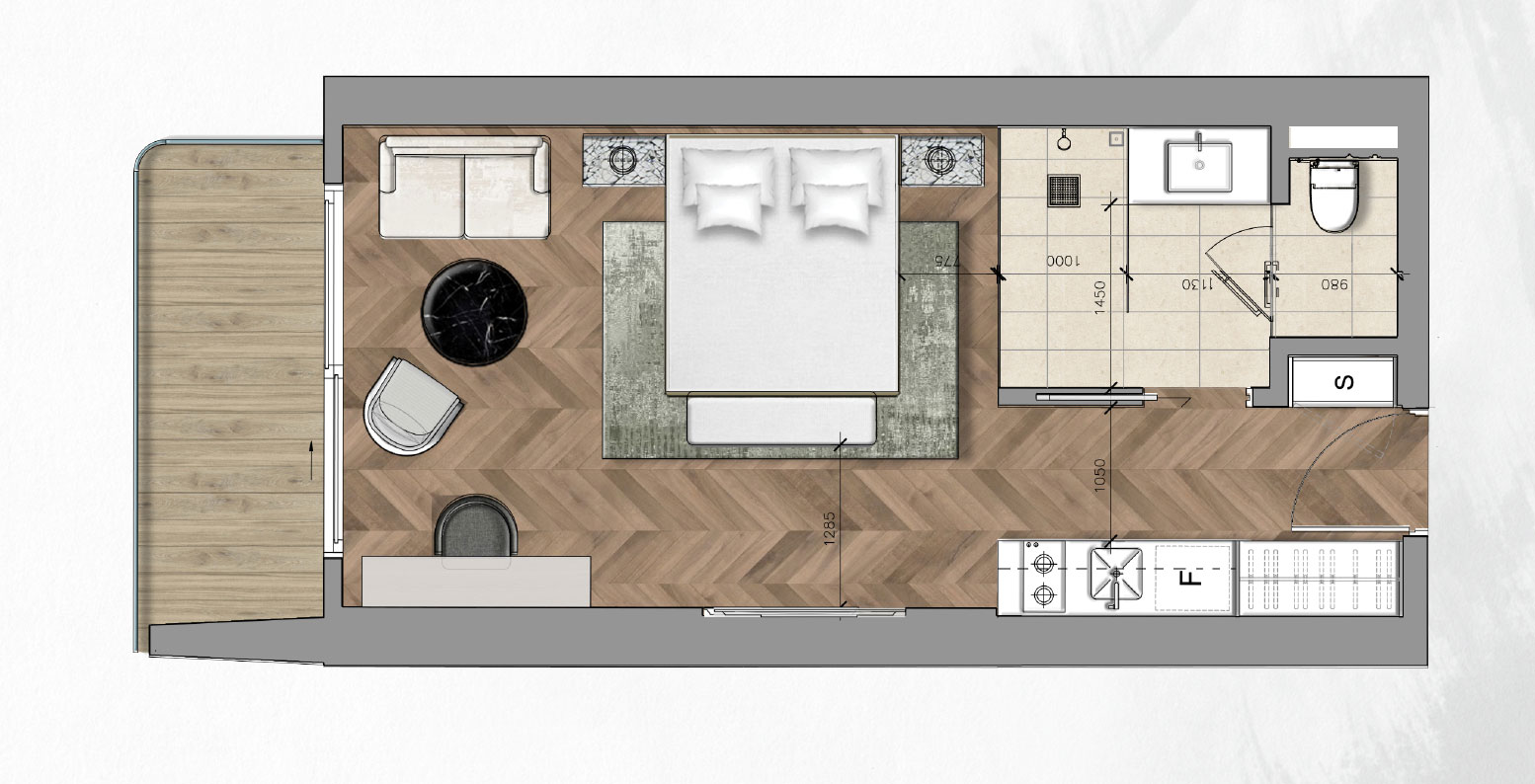 STUDIO (Unit Type 1S M)_Nobu Residences Da Nang