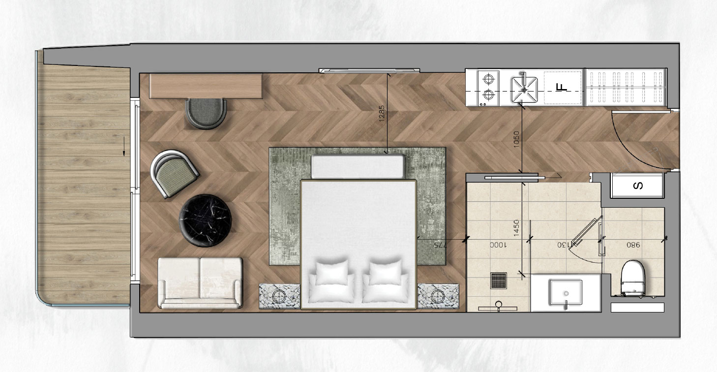 STUDIO (Unit Type 1S)_Nobu Residences Da Nang