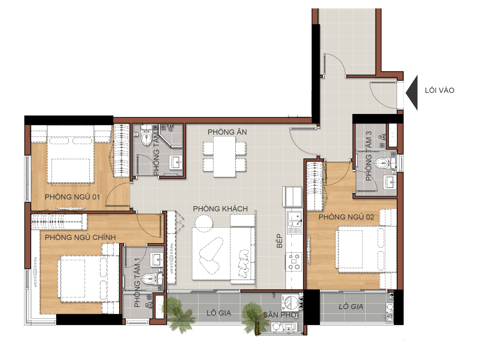 Thiet Ke Can Ho 3PN Duokey_MT Eastmark City_2A