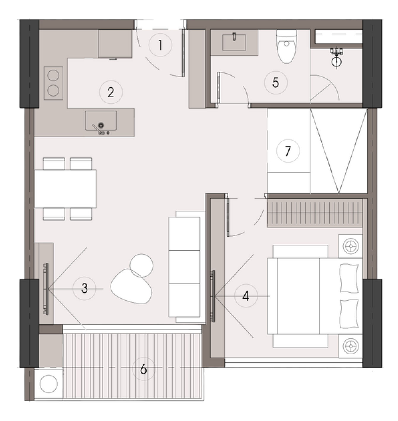 Layout Can Ho 1PN_Alumi Xuan Cau